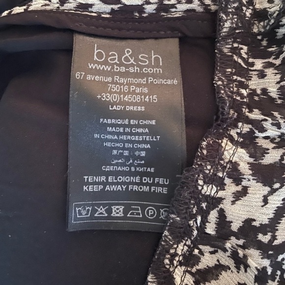 Ba&sh Ezra Ruched Chiffon Mini Dress XS French Girl Style - Picture 12 of 15